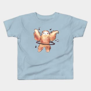 Fluffy Hooping Sloth Kids T-Shirt